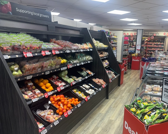 Fruit inside the store.