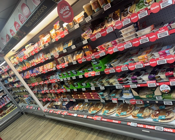 Cold food inside the store