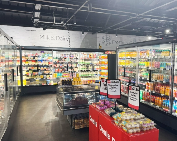 Milk and dairy in store